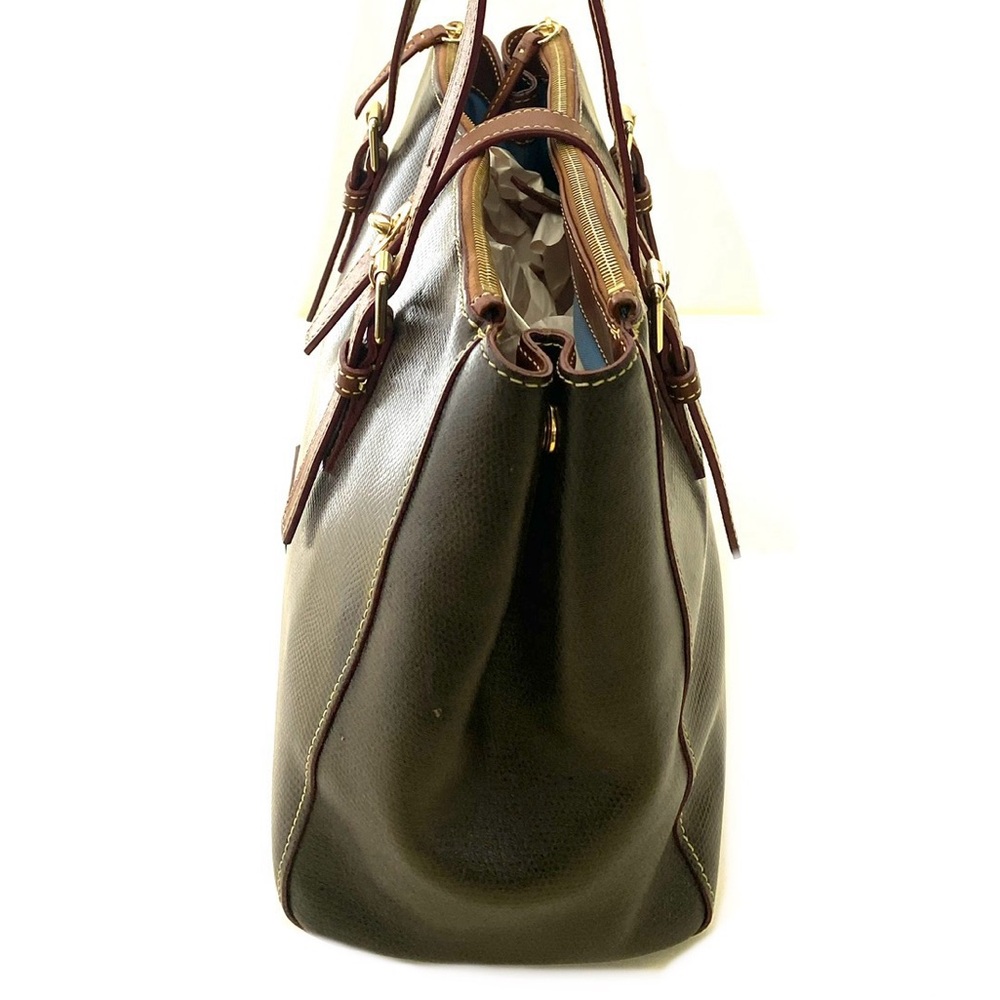Dooney & Bourke Brown Claremont Miller Saffiano Leather Satchel Tote Handbag - Picture 10 of 16
